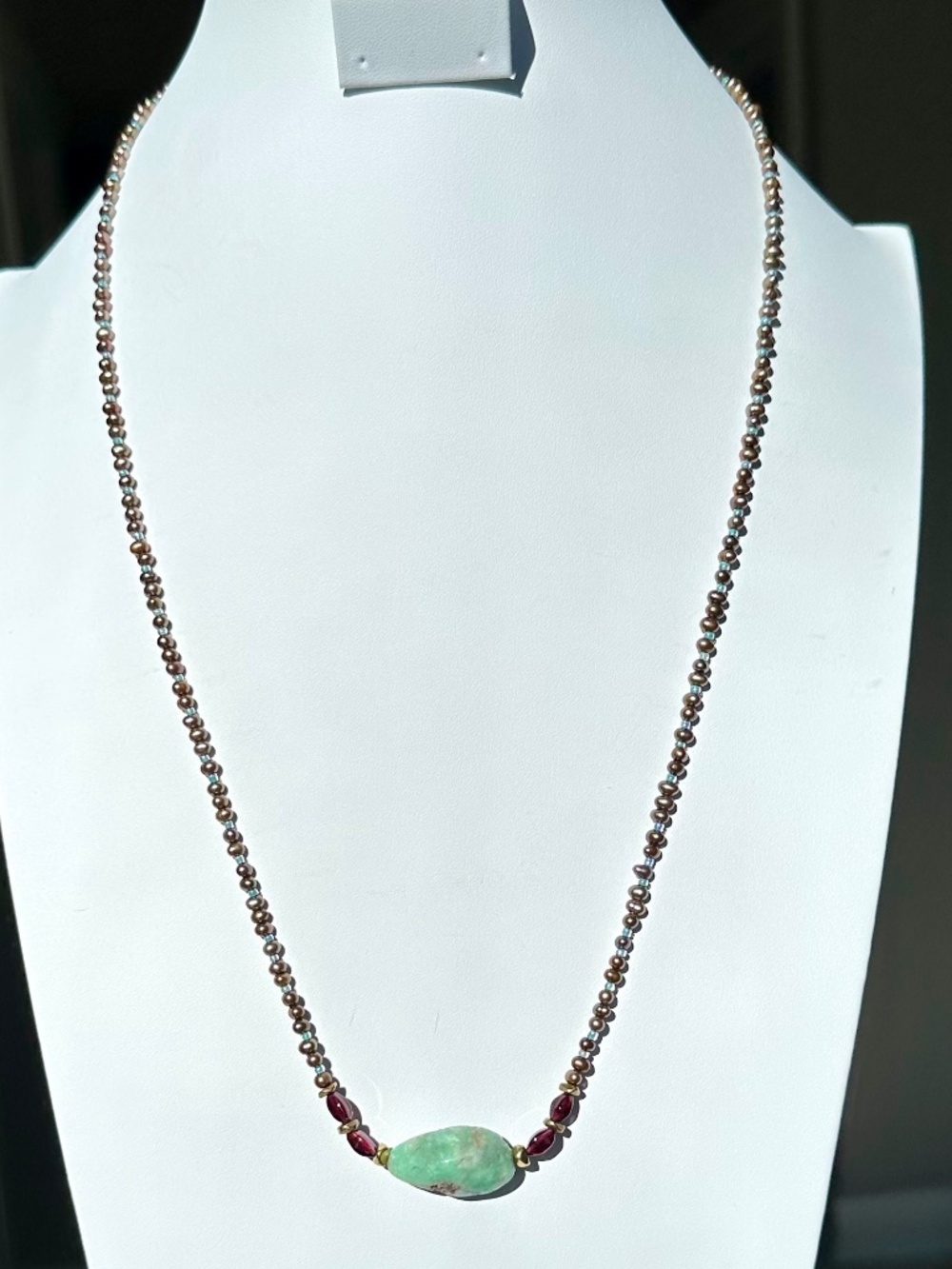 NWT Peyote Bird Free Spirit 27" Turquoise Garnet Beaded Endless Slip-On Necklace